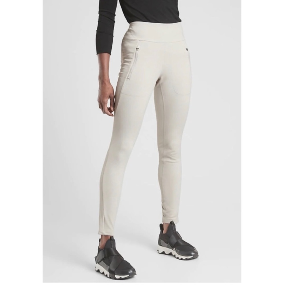 ATHLETA Peak Hybrid Fleece Tight, Birch Grey